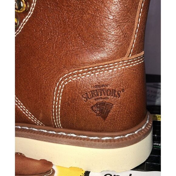 Herman Survivors Oakridge Brown Leather 6" Steel Toe Work Boots Men's Size 7 - Picture 10 of 16
